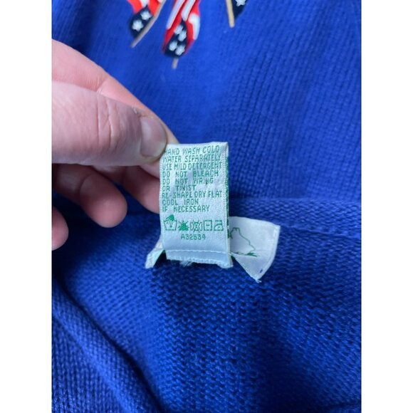 Quacker Factory Vintage Sweater Patriotic Stars & Stripes Cardigan Size Small - Picture 6 of 8